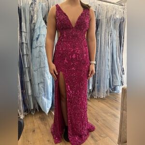 Elegant Magenta Evening Gown